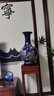 loyo景德鎮(zhèn)落地陶瓷大號花瓶富貴竹新中式家居客廳酒店插花器裝飾擺件 祭藍蘭花錦雞大號賞瓶+旋轉(zhuǎn)底座 曬單實拍圖