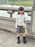 IVY HOUSE常春藤童裝女童外套秋季新款  溫柔開襟線衫洋氣jk短裙校園親子裝 米白色開衫 110cm 曬單實(shí)拍圖