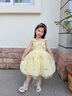 G.DUCKKIDS童裝女童連衣裙夏季吊帶裙兒童裙子夏天洛麗塔公主裙女寶寶蓬蓬裙 黃色 130 尺碼7~8歲【120-130cm】cm 曬單實(shí)拍圖