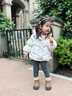 班喜迪女童棉服外套冬裝2025新款洋氣兒童加絨夾棉連帽棉衣冬季寶寶棉襖 米色 100 cm 曬單實(shí)拍圖