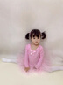 舞東方舞蹈服兒童女春夏短袖芭蕾舞裙女孩幼兒中國舞跳舞衣服女童練功服 粉色（長(cháng)袖） 110 (身高105-110厘米) 曬單實(shí)拍圖