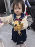 幼歌（YOUGE）寶寶秋季新款長袖撞色小熊衛(wèi)衣寬松百搭短裙學院風套裝 米白色上衣 100 cm 曬單實拍圖