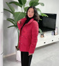 俞兆林中年媽媽冬裝外套保暖棉服洋氣盤扣繡花棉衣50歲60中老年短款棉襖 紅色 2XL 建議105-120斤穿 曬單實拍圖