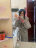 伊芙麗（eifini）蔣欣代言格雷系休閑通勤保暖90白鴨絨貉子毛領(lǐng)羽絨服冬季外套女 深軍綠 M 115-130斤 曬單實(shí)拍圖