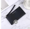 書(shū)果兒（SHU GUO ER）韓版時(shí)尚錢(qián)包女士長(cháng)款薄款拉鏈純色簡(jiǎn)約情人節多卡位手拿包錢(qián)夾女 黑色 曬單實(shí)拍圖