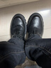 公牛世家男鞋秋季英倫厚底增高休閑皮鞋大頭工裝鞋子男士防滑低幫馬丁鞋靴 黑色【加絨款棉鞋】GN123101845 40 (標準運動(dòng)碼) 曬單實(shí)拍圖