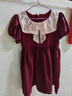 蓓馨貝（Beixinbei）一周歲女寶寶生日禮服女童連衣裙洋氣3歲女孩泡泡袖娃娃領(lǐng)公主裙2 酒紅色珍珠娃娃領(lǐng)連衣裙 110 建議3歲左右 曬單實拍圖