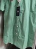 才子依佳短袖襯衫男夏季薄款純棉免燙半袖寸黑白格子襯衣商務(wù)休閑男士襯衫 綠色112 39 建議120-139斤 曬單實(shí)拍圖