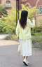 茵曼章若楠同款UPF100+原紗開衫女裝防曬衣薄款襯衫2025夏季新品外套 防曬襯衫-檸檬黃 S 曬單實拍圖