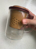 美斯尼 耐熱玻璃茶杯紫砂杯泡茶杯茶水分離杯帶過(guò)濾內膽 帶蓋三件杯  480ml 透明把  曬單實(shí)拍圖