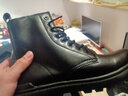 跨足行馬丁靴男士秋冬季加絨保暖牛皮棉靴英倫風(fēng)中高幫黑色增高雪地皮鞋 黑色8孔高幫系帶【四季款】 45 標準運動(dòng)鞋碼 曬單實(shí)拍圖