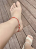 米芙諾  黃金999足金腳鏈平安扣同心圓乾坤圈編織腳繩轉(zhuǎn)運珠女本命年紅繩腳飾男士情侶一對 平安扣腳鏈+2金珠 【金線紅繩款】 曬單實拍圖