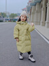 沫芽?jì)和虚L(cháng)款羽絨服2024秋冬新款男女童中大童過(guò)膝長(cháng)款連帽外套潮 黑色 110cm 曬單實(shí)拍圖