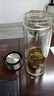清水（SHIMIZU）清水雙層玻璃杯家用隔熱男女便攜茶杯便攜車(chē)載水杯高硼硅防燙杯 320ml 鋼本色8431 曬單實(shí)拍圖