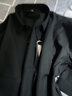 Daft春夏韓版修身男士五分袖襯衫純色百搭中袖襯衫發(fā)型師男模商務(wù)襯衣 黑色 XL修身偏小 曬單實拍圖