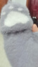 毛絨手套全指半指女冬天可愛加絨卡通保暖韓版學(xué)生騎行加厚秋冬季 灰色 曬單實拍圖