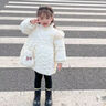 迪士尼女童過年服冬季棉服套裝2025新款秋冬加絨公主裙女寶寶三件套國風 米白色2 連衣裙+毛衣+打底褲 100 cm 曬單實拍圖