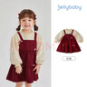 JELLYBABY連衣裙紅色春春女童兒童禮服裙春冬小童公主裙周歲生日宴寶寶裙子 紅色 110 CM 曬單實(shí)拍圖
