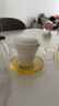 NITORI宜得利家居 帶蓋過濾茶水果茶沖泡壺陶瓷蓋耐熱玻璃壺 500ml 透明 曬單實(shí)拍圖