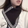 北極絨圍脖女新款時尚三角巾圍巾2024秋冬季保暖護頸韓版百搭脖套 三角巾-長城黑 曬單實拍圖