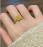 勞梭情人節禮物足金999方糖黃金金戒指女款閉口指環(huán)求婚禮物 方糖黃金戒指/約3.6多退少補 曬單實(shí)拍圖