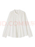 無印良品（MUJI） 女式 棉紗 長袖罩衫 女士襯衫襯衣內(nèi)搭女裝25年秋季上衣BC2O7A5A 米白色 L （165/88A） 曬單實(shí)拍圖