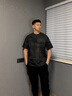 馬克華菲純棉短袖T恤男2025夏季新款時(shí)尚港風(fēng)刺繡潮流寬松休閑短t恤上衣 深灰色 L (175) 曬單實(shí)拍圖