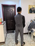 花花公子（PLAYBOY）西服套裝男士三件套兩?？鄢绷黜n版大碼新郎結婚禮服修身西裝外套 中灰色三件套西服+西褲+馬甲 XL 曬單實(shí)拍圖