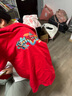 卡賓（CABBEEN）【國潮刺繡】國風(fēng)龍繡印衛(wèi)衣男2024春新款紅色套頭休 大紅色44 XL (180) 52 曬單實(shí)拍圖