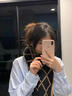 斤慕女冬季保暖圍巾韓系百搭高級氛圍感保暖披肩毛線針織格子圍脖 雙面圍巾【咖色】 曬單實拍圖