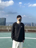 吉普（JEEP）純棉長(zhǎng)袖T恤男春秋季新款男士圓領(lǐng)體恤寬松百搭青年男女裝打底衫 黑色+霧藍(lán) XXL（建議136-145斤） 曬單實(shí)拍圖