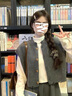 妃?，幵缜镄蓍e褲女裝套裝2025秋冬新款韓系時(shí)尚減齡學(xué)院風(fēng)闊腿褲三件套 馬甲+打底衫+褲子 M 曬單實(shí)拍圖