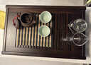 檀源黑檀木茶盤家用儲(chǔ)水式大號(hào)功夫茶具紅木瀝水茶海茶托實(shí)木干泡茶臺(tái) 黑檀木五福茶盤【51*32*8cm】 曬單實(shí)拍圖