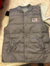 南極人兒童羽絨馬甲背心男童中大童輕薄保暖羽絨服上衣寶寶加厚坎肩秋冬 豎條麻灰 130（建議身高111-120CM） 曬單實(shí)拍圖