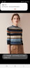 兆君秋冬薄款自帶領(lǐng)撞色條紋羊絨衫女裝個(gè)性卷邊毛衣打底針織衫 藍米夾條 XL 曬單實(shí)拍圖