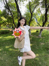 鉑吶苓草編包包女2024七夕潮時(shí)尚復古托特包草編包磁扣大容量單肩包 手工編織包包【米白】 曬單實(shí)拍圖
