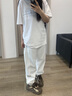 栗譜束腳休閑褲男春秋冬季運動(dòng)工裝褲潮牌寬松胖子大碼闊腿衛長(cháng)褲子男 K140-黑色 XL (建議130-150斤) 曬單實(shí)拍圖