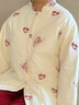朵朵·可可冬季新款保暖加厚夾棉新年結婚紅色女家居服睡衣套裝 米白 M (160) 曬單實(shí)拍圖