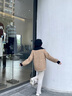 艾萊依短款羽絨服女士新款冬季時尚拼接針織翻領(lǐng)軟糯外套運動短裝 松果棕 S 155【建議80-110斤】 曬單實拍圖