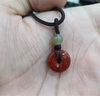 綠儂珠寶 南紅瑪瑙平安扣吊墜火焰紋面包圈掛墜文玩手串diy配件 直徑約12mm/單個(gè)（無(wú)贈品） 曬單實(shí)拍圖
