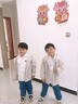 兒童長(cháng)袖白襯衣中大童全棉演出服新品打底衫2020功夫螞蟻男孩純色上衣男童正裝純棉襯衫 白色 130 曬單實(shí)拍圖