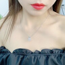 紀蔻（JESCAKOO）輕奢愛(ài)心靈動(dòng)項鏈女跳動(dòng)心鎖骨鏈生日禮物情人節送女友送老婆告白 輕奢六芒星項鏈-白金色藍鋯 曬單實(shí)拍圖
