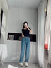婭麗達(dá)萊賽爾闊腿牛仔褲女寬松女褲夏季新款垂感直筒褲 牛仔藍(lán)(B2)-身高163cm-168cm 28 曬單實(shí)拍圖