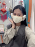 啄木鳥(niǎo)保暖耳罩口罩女冬季2024純棉防風(fēng)防寒加絨護(hù)耳二合一面罩面紗耳套 米白色【主圖色】 曬單實(shí)拍圖