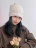 儂依拉 帽子女秋冬季包頭帽韓版潮套頭帽堆堆帽休閑針織頭巾帽睡帽產(chǎn)后月子帽 米色 曬單實(shí)拍圖