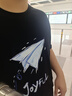 回力（Warrior）t恤短袖男女同款夏季潮流純棉體恤衫情侶寬松運動(dòng)半袖 黑色 4XL  曬單實(shí)拍圖