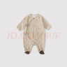 巴厘小豬新生兒嬰兒衣服秋冬季加厚保暖連腳綁帶和尚服哈衣寶寶春季連體衣 【杏】夢(mèng)幻月空 59cm 曬單實(shí)拍圖