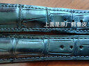 積優(yōu)（JEAYOU）美洲鱷魚(yú)皮手表帶真皮男女適用歐米茄浪琴積家萬(wàn)國百達翡麗江詩(shī)丹頓朗格寶珀寶璣格拉蘇蒂優(yōu)原裝 黑色黑線(xiàn) 表耳22mm，表扣18mm 不配扣 曬單實(shí)拍圖