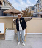 DXOT美式復(fù)古棒球服外套少女春秋裝2025新款初中高中學(xué)生寬松棒球領(lǐng)夾 黑色 M 45-55kg 曬單實(shí)拍圖