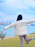 KOLON SPORT/可隆戶外羽絨服 防潑水防風(fēng)女士可收納輕量羽絨服 LKDJ5WTT36-CR 奶油白 S 160/84A 曬單實(shí)拍圖
